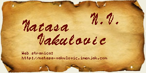 Nataša Vakulović vizit kartica